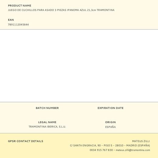 Cuchillos De Asado Ipanema Azul 21,3 Cm 3 Uds