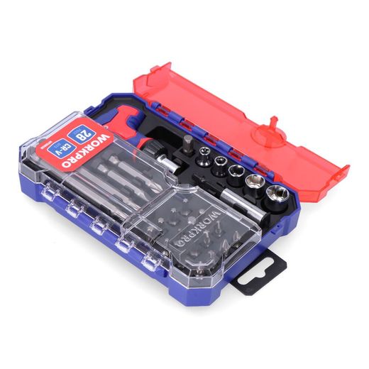 Juego De Puntas Y Vasos Con Mini Mango Carraca T, 28 Piezas