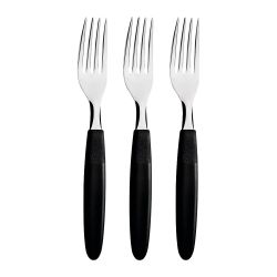 Tenedor De Mesa Ipanema Negro 19,1 Cm 3 Uds
