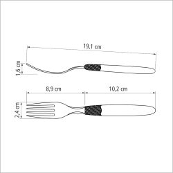 Tenedor De Mesa Ipanema Negro 19,1 Cm 3 Uds