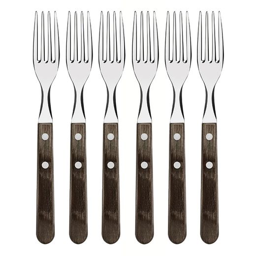 Tenedor De Mesa Jumbo Polywood Castaño 20,5 Cm 6 Uds