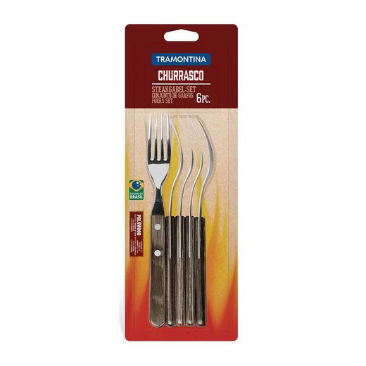 Tenedor De Mesa Jumbo Polywood Castaño 20,5 Cm 6 Uds