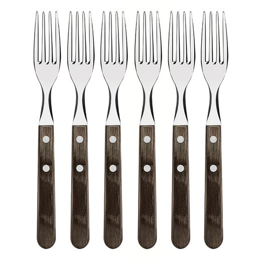 Tenedor De Mesa Jumbo Polywood Castaño 20,5 Cm 6 Uds