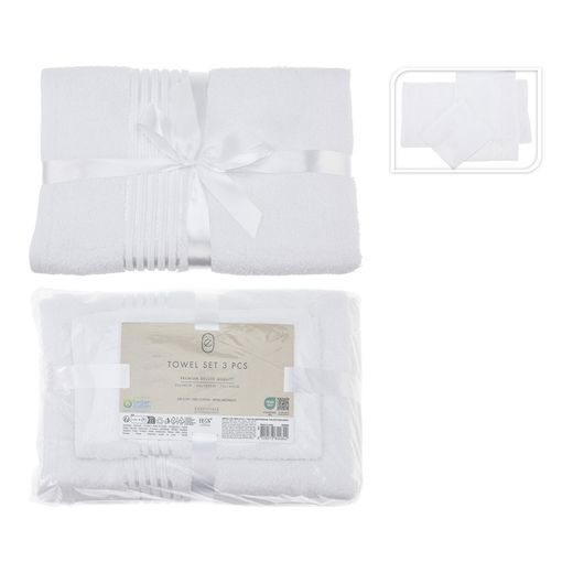 Juego De Toallas De Baño 3 Medidas Color Blanco