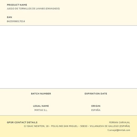 Juego De Tornillos De Lavabo (Envasado)