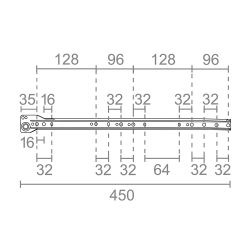 Juego Guia Cajon Gc1 450Mm (Blister) 75045 Micel