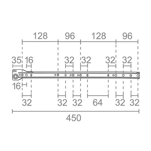 Juego Guia Cajon Gc1 450Mm (Blister) 75045 Micel