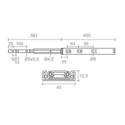 Juego Guia Telescopica Gc5 45X400Mm Zn 78040 Micel