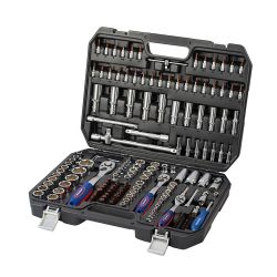 Juego Herramientas, Mecánico, ¼ Pulg + 3/8 Pulg + ½ Pulg, 172 Piezas