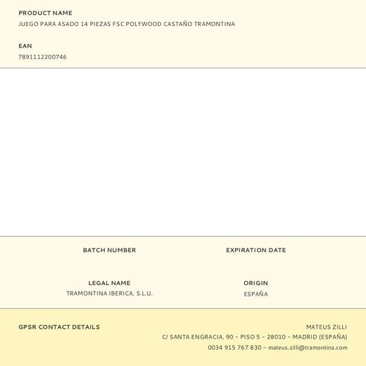 Juego Para Asado Fsc Polywood Castaño 14 Piezas