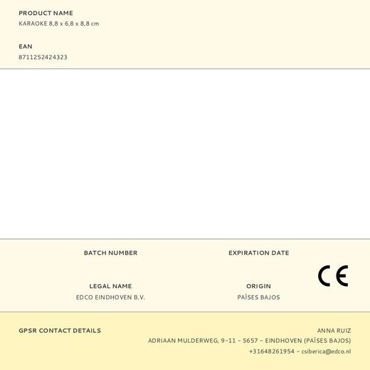 Karaoke Mini Con Leds Rgb, 8,8 X 6,8 X 8,8 Cm