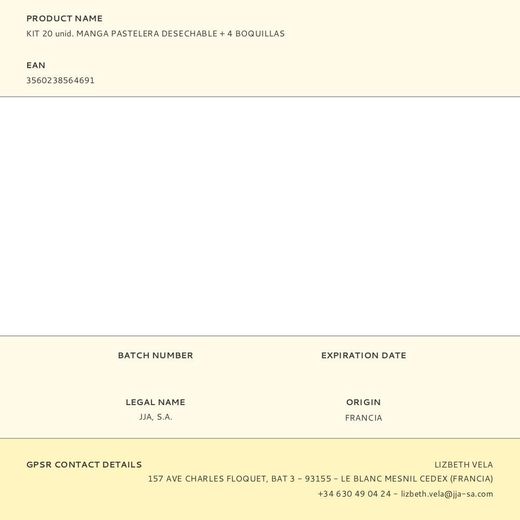 Manga Desechable 20 Uds + 4 Boquillas