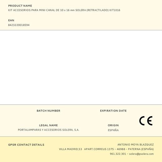 Kit Accesorios Para Mini Canal De 10 X 16 Mm Solera (Retractilado) Kit1016