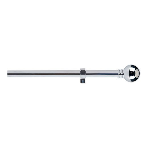 Kit Barra Cortina Anillo Cromo Extensible De 110 - 200 Cm