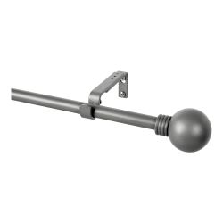 Kit Barra Cortina Anillo Plomo Extensible De 110 - 200 Cm