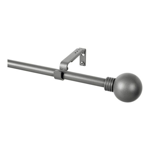 Kit Barra Cortina Anillo Plomo Extensible De 110 - 200 Cm