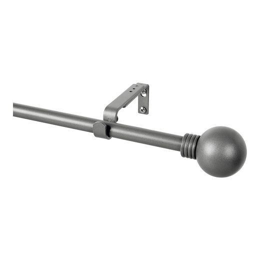 Kit Barra Cortina Anillo Plomo Extensible De 160 - 300 Cm