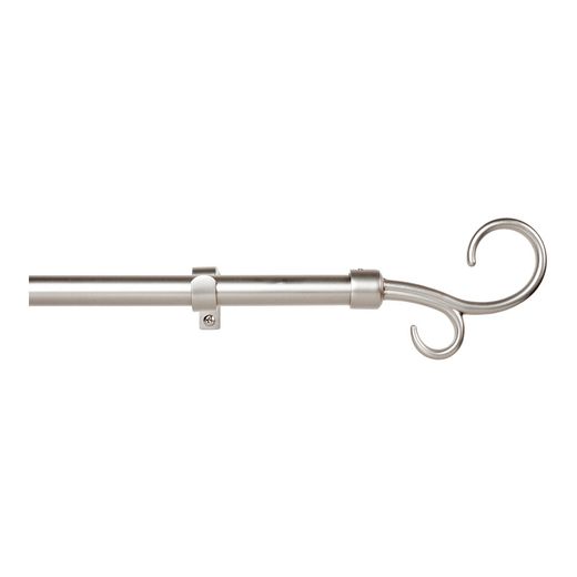 Kit Barra Cortina Báculo Plata Extensible De 160 - 300 Cm