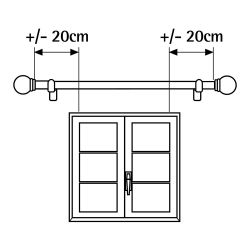 Kit Barra Cortina Báculo Plata Extensible De 160 - 300 Cm