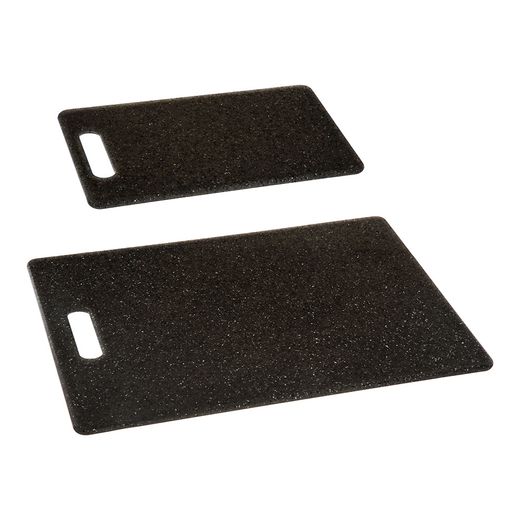 Tablas De Corte De Polipropileno 2 Uds Color Negro 25 X 15 X 0,8 Cm / 36,4 X 27,5 X 0,8 Cm