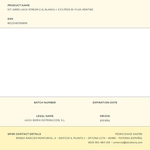 Kit Jarra Laica Stream 2,3L Blanca + 3 Filtros Bi-Flux J9047Ws
