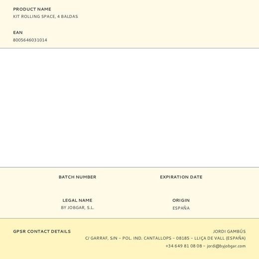 Kit Rolling Space, 4 Baldas