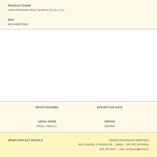 Lama Persiana Pr24, Blanco 52 Mm X 2 M