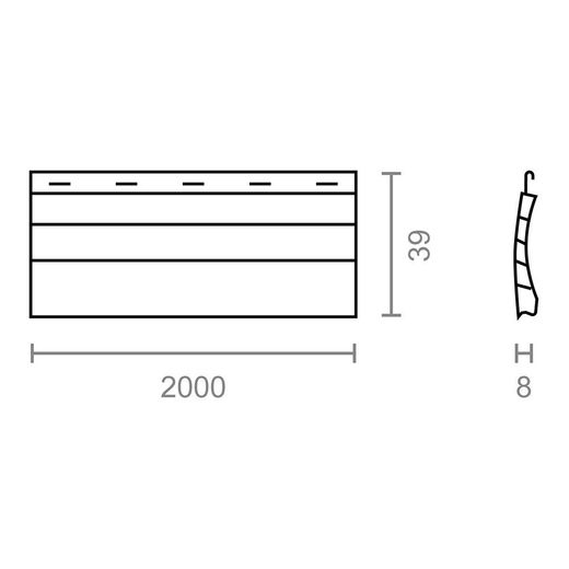 Lama Persiana Pr24, Marfil 39 Mm X 2 M