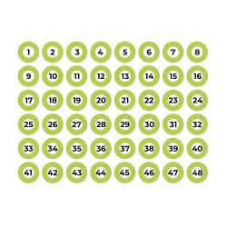Lámina Adhesiva A4 Numerada 1-48 Verde Edm