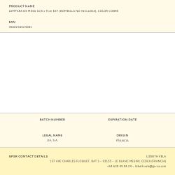 Lampara De Mesa 10,5 X 9 Cm E27 (Bombilla No Incluida), Color Cobre