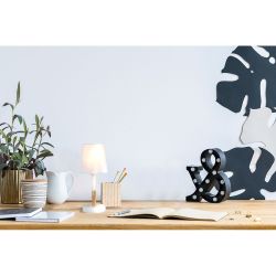 Lámpara De Mesa Blanca, E14 Máx 40 W, Ø 13 X 32 Cm,