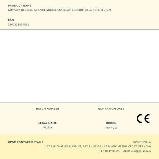 Lámpara De Mesa Infantil Sobremesa 'Bear' E14 (Bombilla No Incluida)