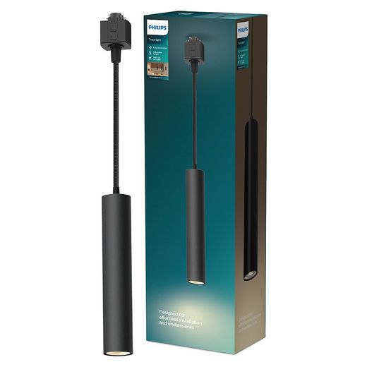 Lámpara De Techo Suspendida Easylink, Paxie Gu10, Negra, Ø60 X 1550 Mm