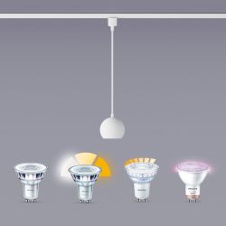 Lámpara Easylink De Techo, Suspendida, Colby Gu10, Blanca, Ø100 X 1360 Mm