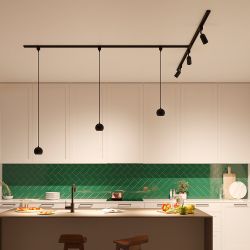 Lámpara Easylink De Techo, Suspendida, Colby Gu10, Negra, Ø100 X 1360 Mm