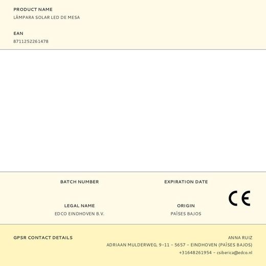 Lámpara Solar Led De Mesa