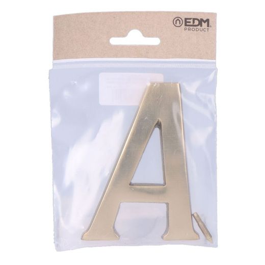 Letra A Latón Pulido 10Cm  Fijación Invisible Edm