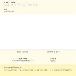 Letra A Latón Pulido 10Cm  Fijación Invisible Edm