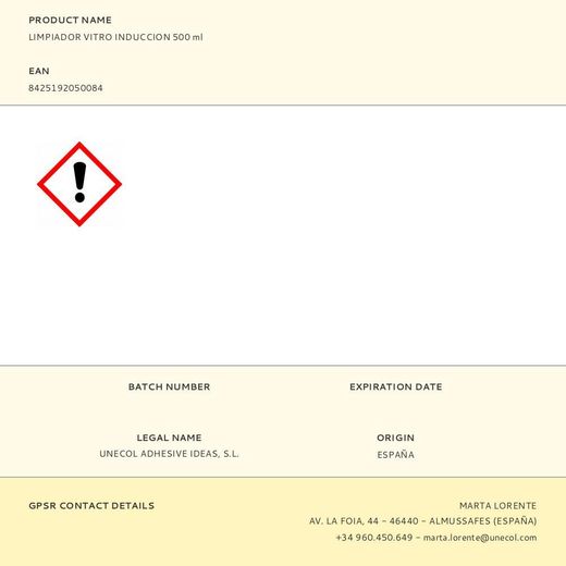Limpiador Vitro Induccion 500 Ml