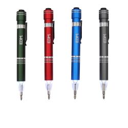 Linterna - Destornillador Con 6 Puntas Imantadas, Colores Surtidos