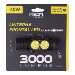 Linterna Led Frontal Thunder Track 3000 Lm, Recargable