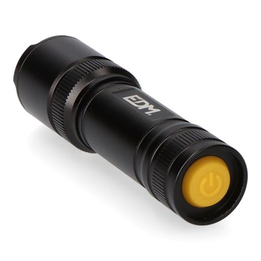 Linterna Led Táctica Black Grip 150 Lm Con Zoom, 3 X Aaa (Incluidas), Aluminio