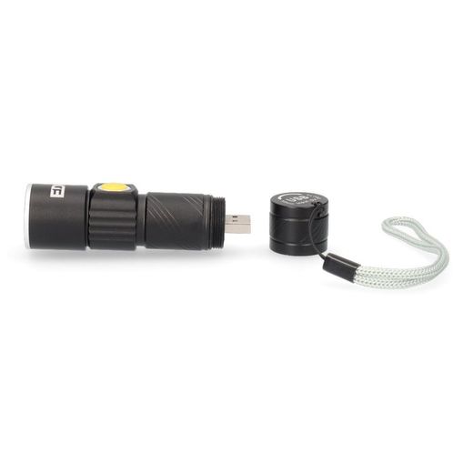 Linterna Mini Con Zoom 1 Led 120Lm/40Lm/ Flash 9.000K Recargable Con Usb.