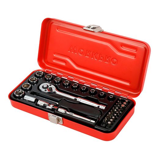 Llave De Carraca, ¼ Pulg, Juego 37 Piezas