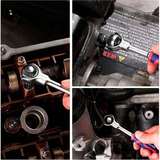 Llave De Carraca Cabeza Articulada ¼ Pulg, 72 Dientes