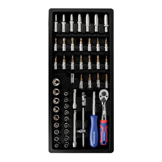 Llave De Carraca, Vasos Y Puntas ¼ Pulg, Juego 50 Piezas