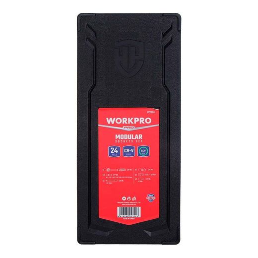 Llave De Carraca Y Vasos  ½ Pulg, Juego 24 Piezas, Métrico