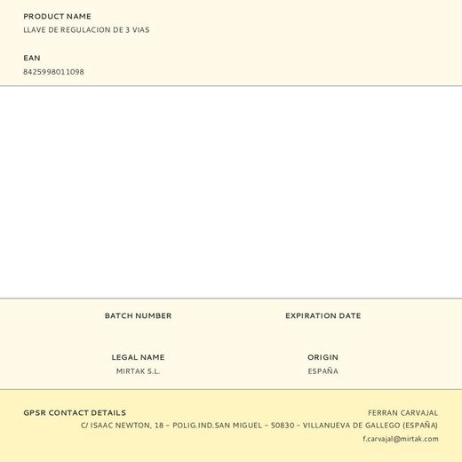 Llave De Regulacion De 3 Vias