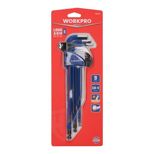 Llaves Allen Largas, Juego 9 Piezas, Métrico