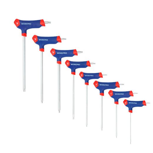 Llaves Torx Mango En T, T10-T50, Juego 8 Piezas